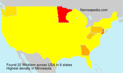 Surname Wicklem in USA Surname Wicklem in USA