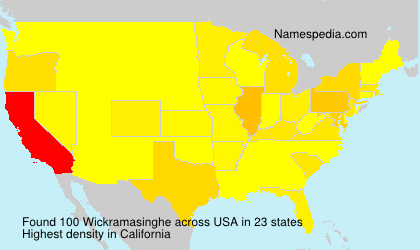 Surname Wickramasinghe in USA Surname Wickramasinghe in USA
