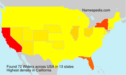 Surname Widera in USA Surname Widera in USA