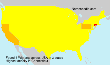 Surname Wigforss in USA