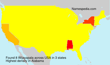 Surname Wijayapala in USA