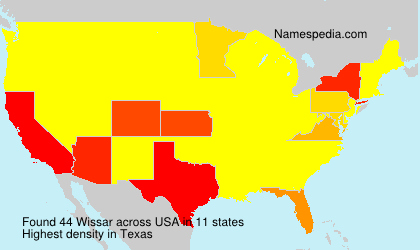 Surname Wissar in USA