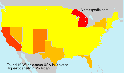 Surname Witze in USA Surname Witze in USA