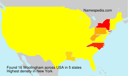 Surname Woolingham in USA Surname Woolingham in USA