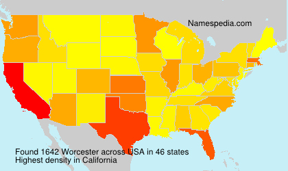 Surname Worcester in USA Surname Worcester in USA