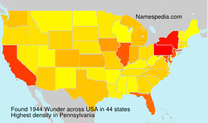 Surname Wunder in USA Surname Wunder in USA