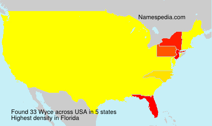 Surname Wyce in USA