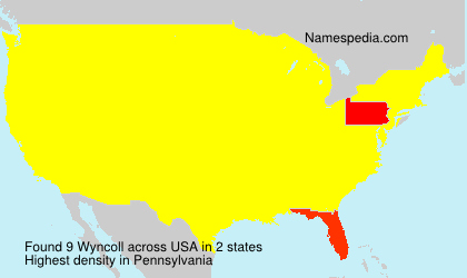 Surname Wyncoll in USA