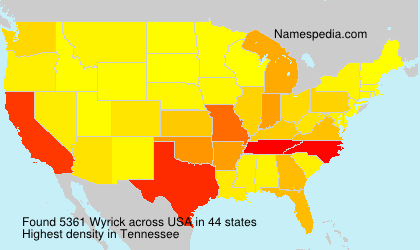 Surname Wyrick in USA Surname Wyrick in USA