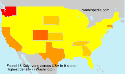 Surname Xaiyavong in USA