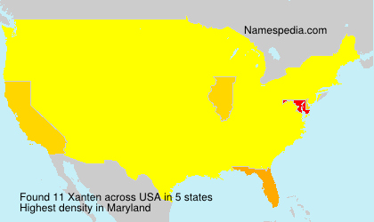 Surname Xanten in USA