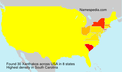 Surname Xanthakos in USA