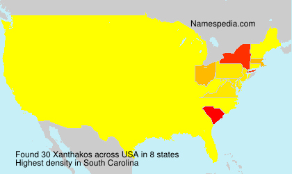 Surname Xanthakos in USA Surname Xanthakos in USA