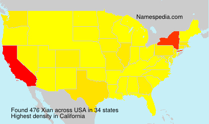 Surname Xian in USA