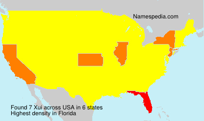 Surname Xui in USA