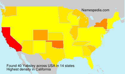 Surname Yabsley in USA