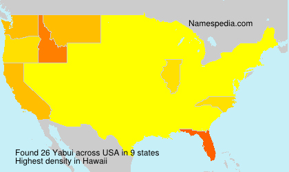 Surname Yabui in USA