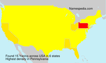 Surname Yacina in USA