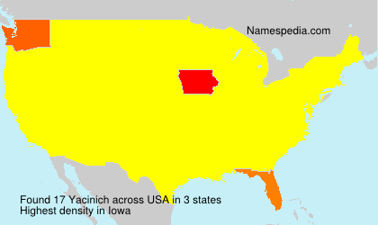 Surname Yacinich in USA