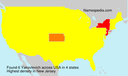 Surname Yakovlevich in USA