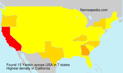 Surname Yanbin in USA Surname Yanbin in USA