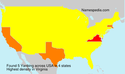 Surname Yanbing in USA Surname Yanbing in USA