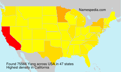 Surname Yang in USA
