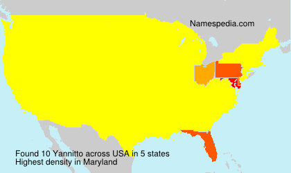 Surname Yannitto in USA Surname Yannitto in USA