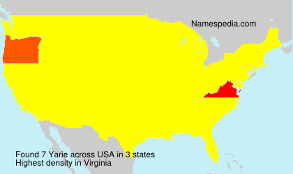 Surname Yarie in USA Surname Yarie in USA