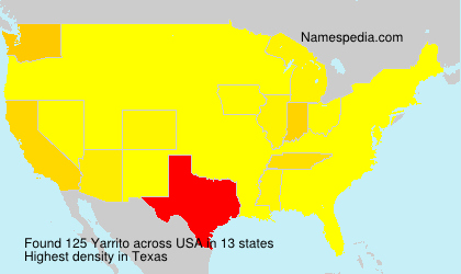 Surname Yarrito in USA Surname Yarrito in USA
