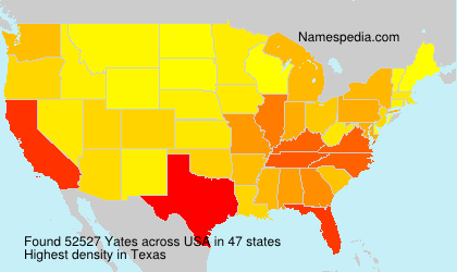 Surname Yates in USA Surname Yates in USA