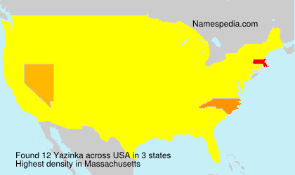 Surname Yazinka in USA Surname Yazinka in USA