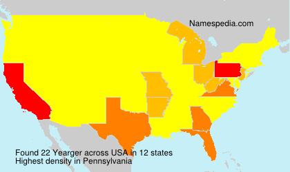 Surname Yearger in USA Surname Yearger in USA