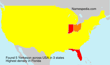 Surname Yerkeson in USA Surname Yerkeson in USA