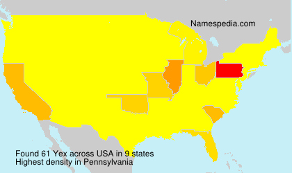 Surname Yex in USA Surname Yex in USA
