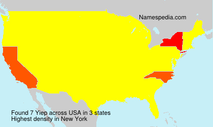 Surname Yiep in USA