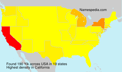 Surname Yik in USA