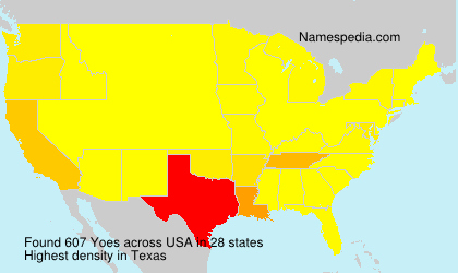 Surname Yoes in USA Surname Yoes in USA