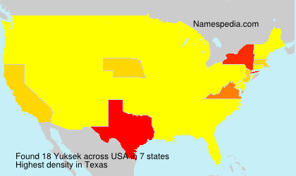 Surname Yuksek in USA
