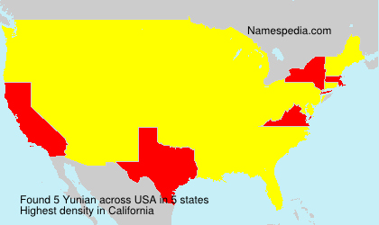 Surname Yunian in USA Surname Yunian in USA