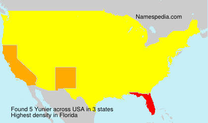 Surname Yunier in USA Surname Yunier in USA