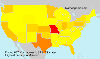 Surname Yust in USA