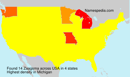 Surname Zaagsma in USA Surname Zaagsma in USA