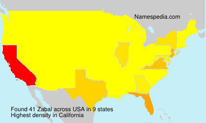 Surname Zabal in USA Surname Zabal in USA