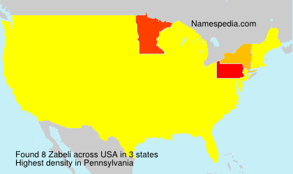 Surname Zabeli in USA