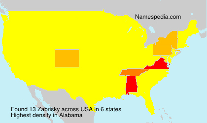 Surname Zabrisky in USA Surname Zabrisky in USA