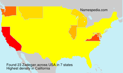 Surname Zadegan in USA Surname Zadegan in USA