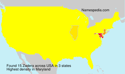 Surname Zadera in USA Surname Zadera in USA