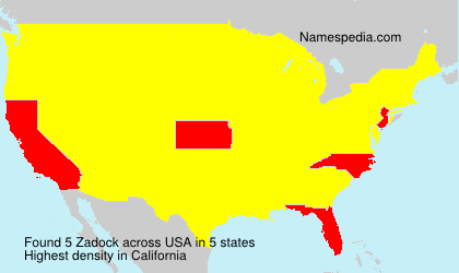 Surname Zadock in USA Surname Zadock in USA