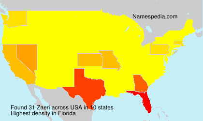 Surname Zaeri in USA Surname Zaeri in USA